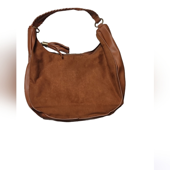Avon Faux Suede Hobo Bag in Cognac, with matching wallet, NEW - Picture 4 of 11
